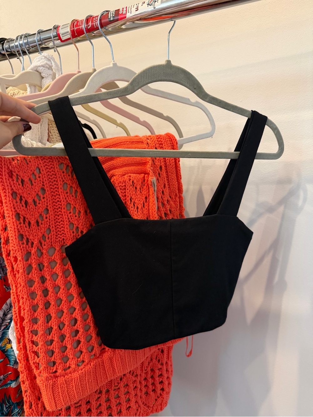Club Monaco Black Square-Neck Crop Top